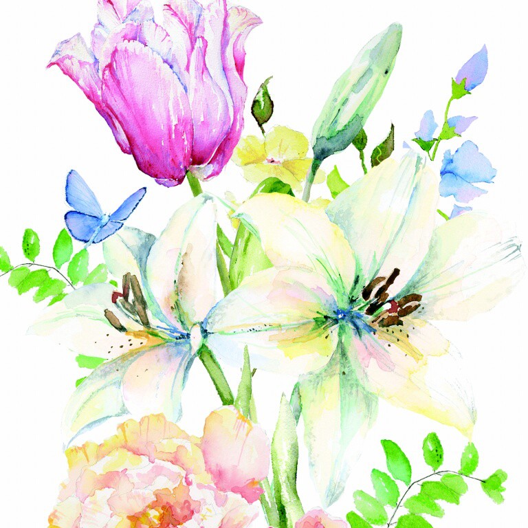 507102 TR241 Watercolour Bouquet Cover